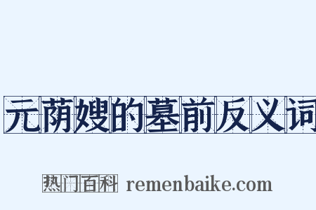元荫嫂的墓前反义词是什么意思的图片